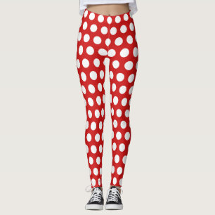 Modelo de lunares rojo oscuro Legging