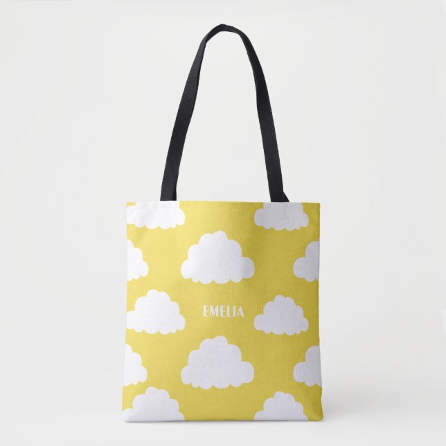 Modelo de nubes blancas personalizada Bolsa de la  (Anverso)
