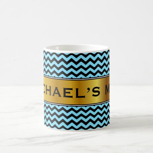 Modelo de onda azul claro y negro + Taza conocida (Centro)