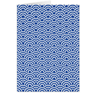 Modelo de onda japonés blanco del azul de cobalto
