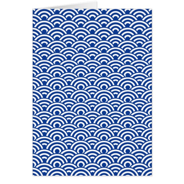 Modelo de onda japonés blanco del azul de cobalto (Frente)