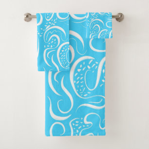 Modelo de Swirls Brillante Abstrato Azul Brillante