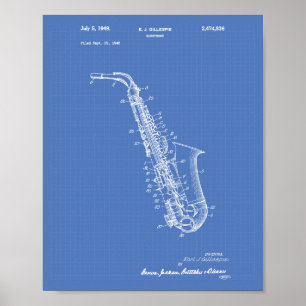 Modelo del arte de la patente del saxofón 1949