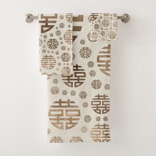 Modelo doble del símbolo de la felicidad - oro en (In situ)