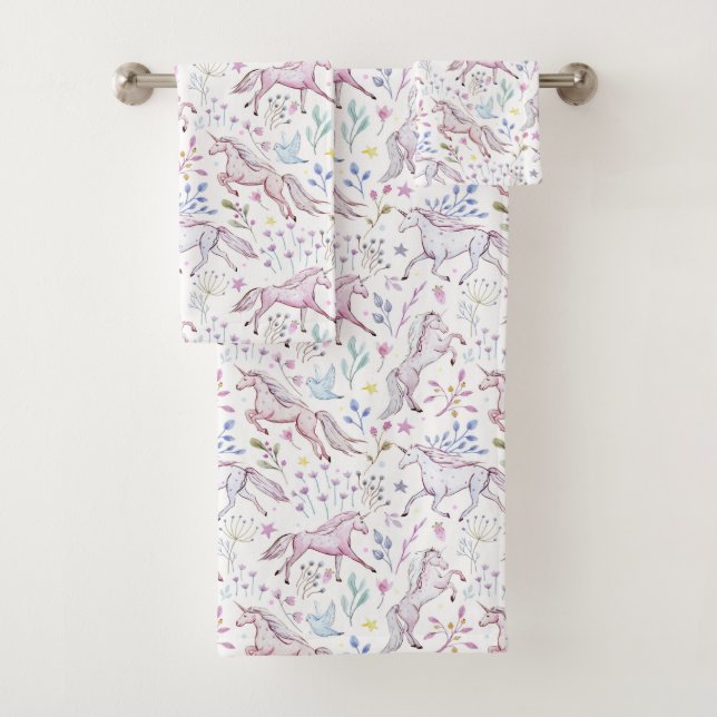 Modelo floral del unicornio de la acuarela (In situ)