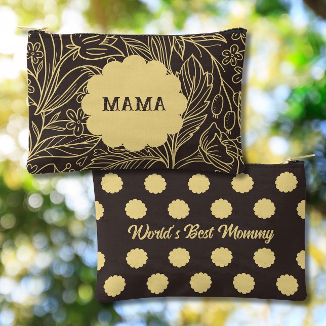 Modelo floral simple Bolsa cosmética personalizada (Subido por el creador)