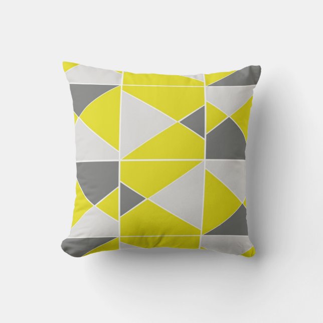Modelo gris amarillo - Cojín decorativo (Anverso)