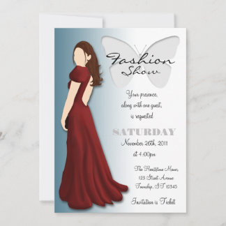 Modelo Mariposa Elegante Fashion Show Invitación
