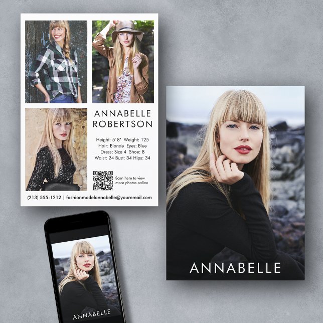 Modelo moderno 4 tarjeta compacta modelo de código (Customize to change background color, text size or text style. Available for prints and download.)