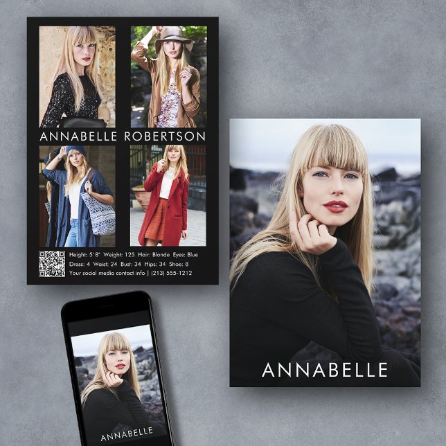 Modelo moderno 5 Modelo fotográfico Tarjeta de cál (Customize to change background color, text size or text style. Available for prints and download.)