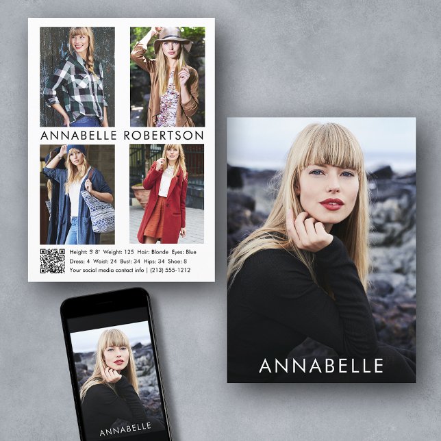 Modelo moderno 5 tarjeta compacta modelo de código (Customize to change background color, text size or text style. Available for prints and download.)