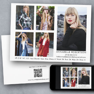 Modelo moderno Actor QR Código Atrás 5 Tarjeta Com