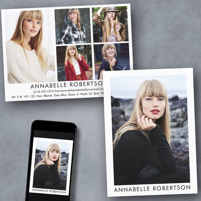 Modelo moderno de fotografía de 6 y tarjeta de com (Customize to change background color, text size or text style. Available for prints and download.)