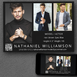 Modelo moderno Pro Actor 3 Foto Código QR Tarjeta