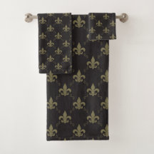 Modelo negro lujoso de la flor de lis del oro