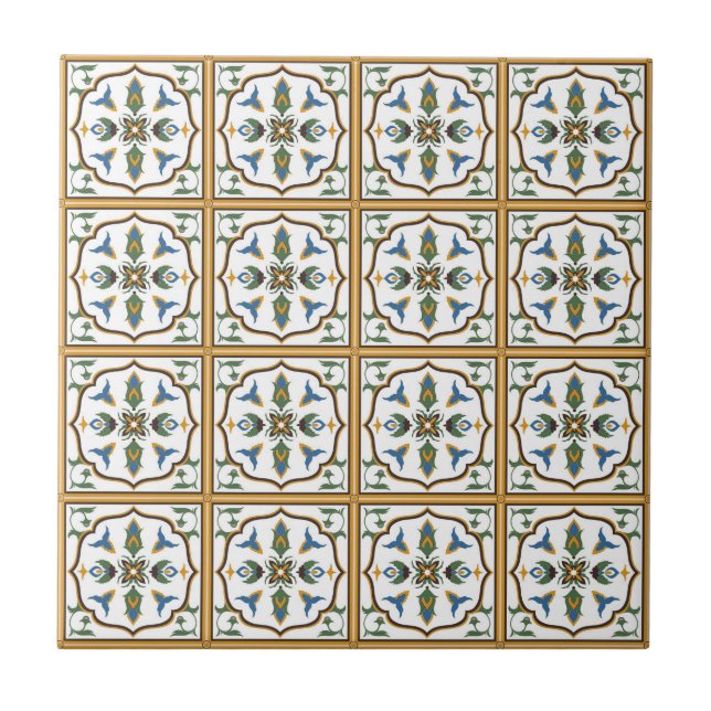 Modelo portugués de la teja - Azulejos de Portugal (Frente)