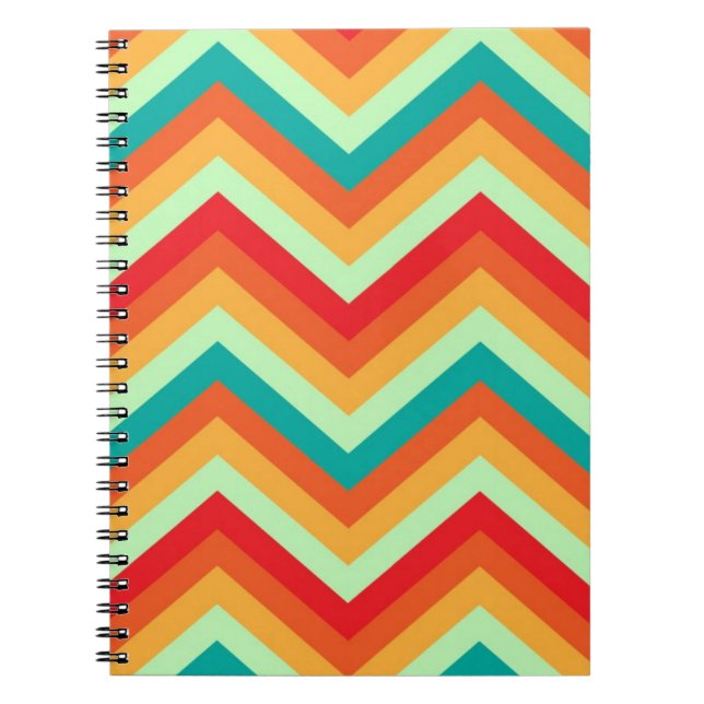 Modelo retro de Chevron del zigzag del cuaderno (Frente)