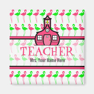 Modelo rosado y verde del imán del profesor - del