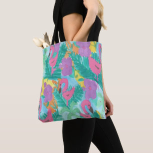 Modelo tropical por todo la bolsa de asas de la