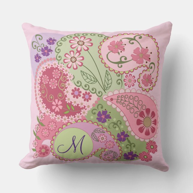 Modelos de Paisley, flores y almohada de encargo (Anverso)