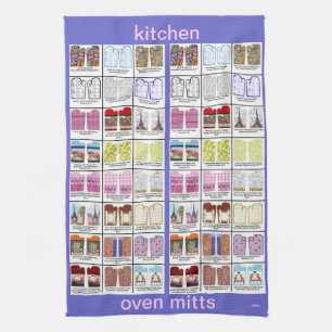 Modelos del arte del mitón del horno en la toalla