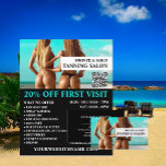 Modelos en bikini, publicidad de salón de broncead<br><div class="desc">Modelos en bikini,  volantes de publicidad de salón de bronceado por The Business Card Store.</div>