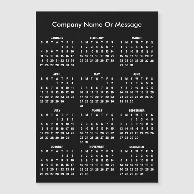 Modern 2026 Calendar Company Name Magnet (Anverso)