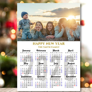 Modern 2026 Calendario Guión dorado Simple Magnéti