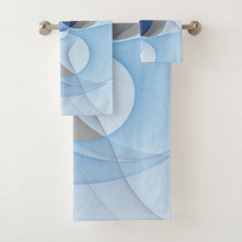 Modern Abstract Blue Gray Fractal Art Graphic