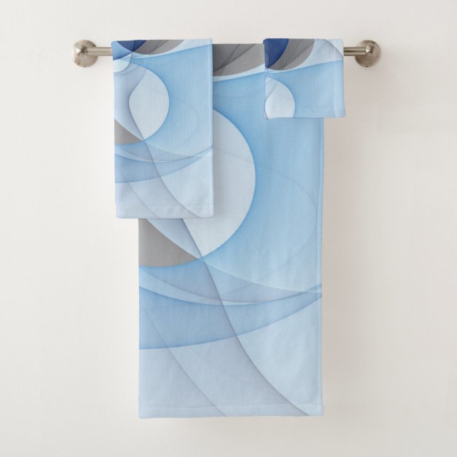 Modern Abstract Blue Gray Fractal Art Graphic (In situ)