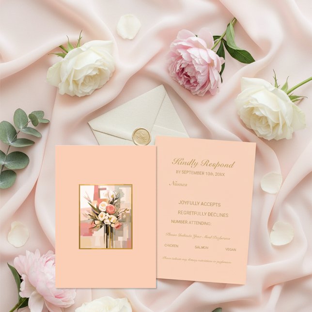 Modern Abstract Elegant RSVP Card Portrait (Subido por el creador)