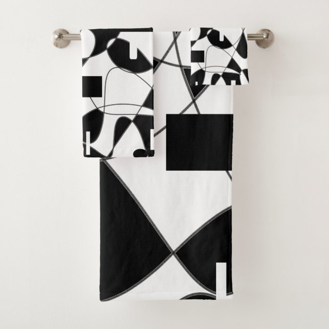 Modern abstract Geometric black and white king (In situ)