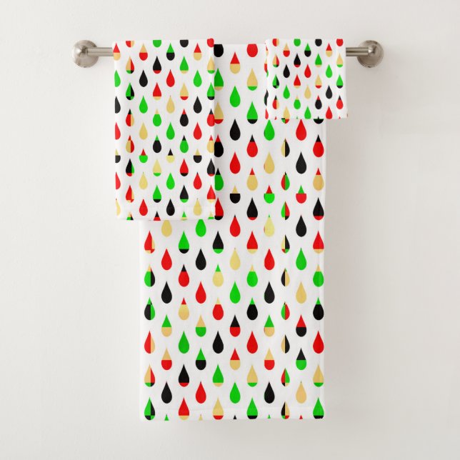Modern Art Water Drops Teardrop Pattern Towel Set (In situ)