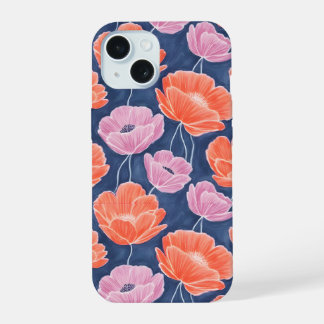 Modern Artistic Coral Pink Poppies Floral