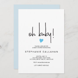 Modern Baby Boy Invitación a la ducha Motif Blue H