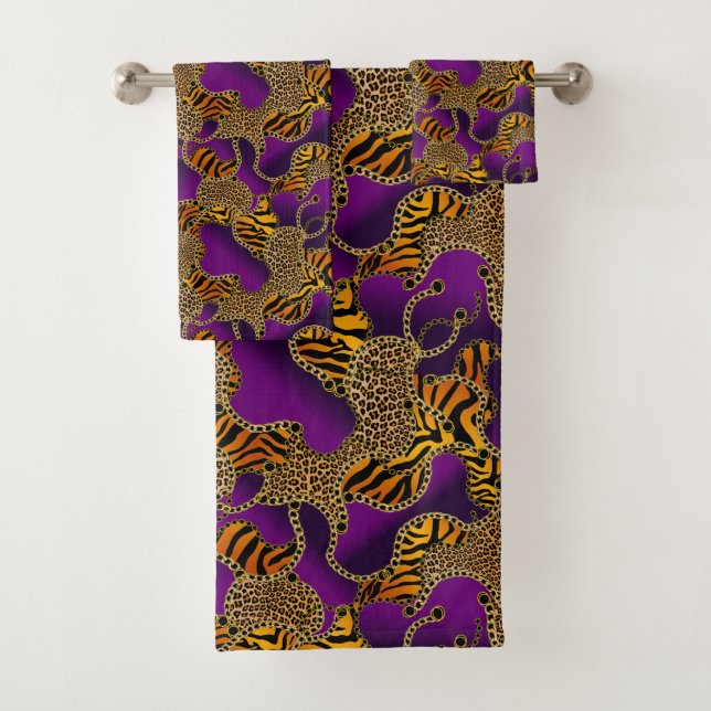 Modern Baroque Glam Animal Print On Purple  (In situ)