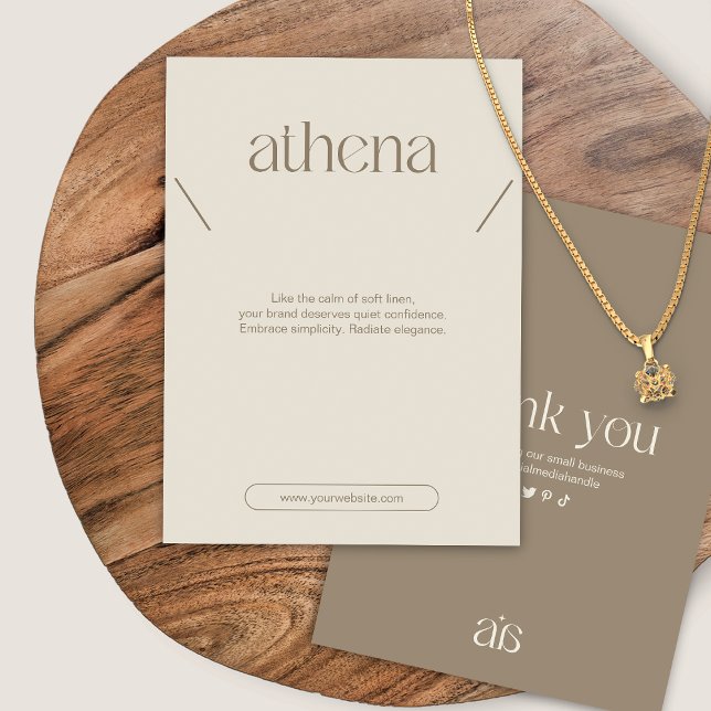Modern Beige Necklace Jewelry Display Card (Subido por el creador)
