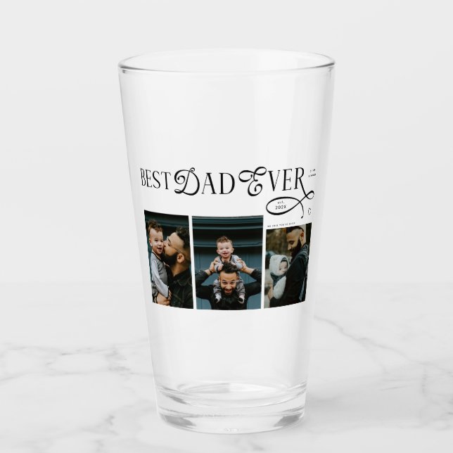 Modern Best Dad Ever Photo Heart Fathers Day Gifts (Anverso)