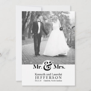 Modern Black and White Mr. y Mr. Invitación