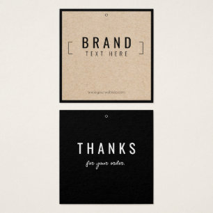 Modern Black Clothing Thanks Hang Tags