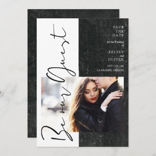 Modern Black & White Be Our Guest Photo Couple