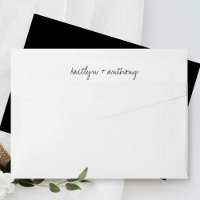 Modern Black & White Script Minimalistic Wedding