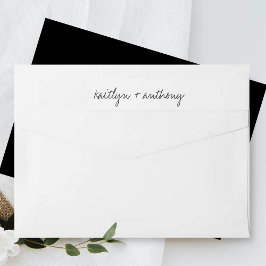 Modern Black & White Script Minimalistic Wedding