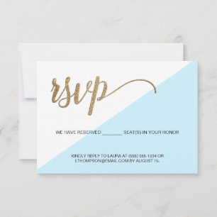 Modern Blue Gold RSVP sin asientos reservados para