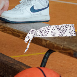 Modern Boho Floral Pattern Plum White