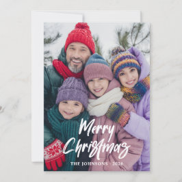 Modern Brush Script Feliz Navidad Azul