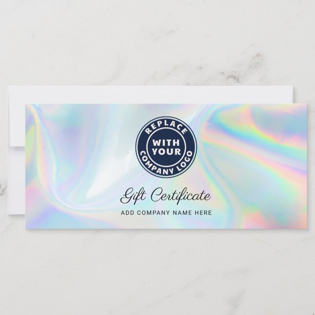 Modern Business Logo Holographic Gift Certificate (Anverso)