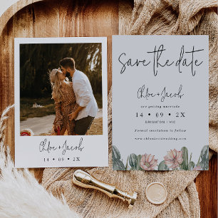 Modern Cactus Photo Wedding Guardar La Tarjeta De