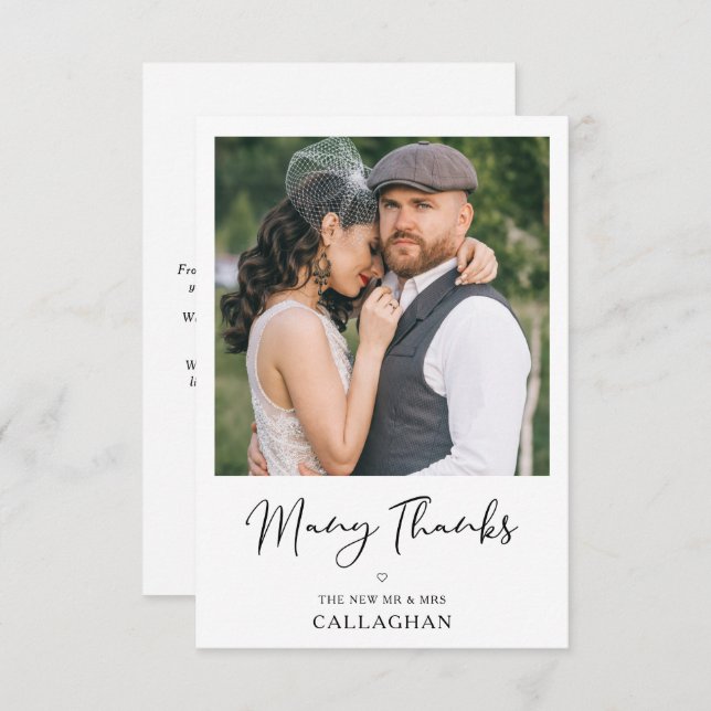 Modern Chic Script Vintage effect Couple Wedding (Anverso / Reverso)