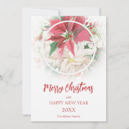 Modern Christmas  Poinsettias Frosted Overlay